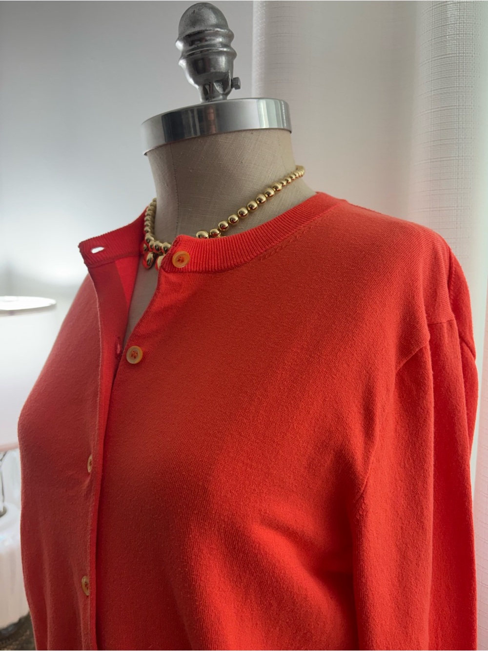 J. Crew Coral Crewneck Cardigan